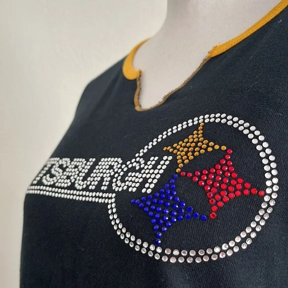 Pittsburgh Steelers Embellished Rhinestone Bling Top - Picture 2 of 5